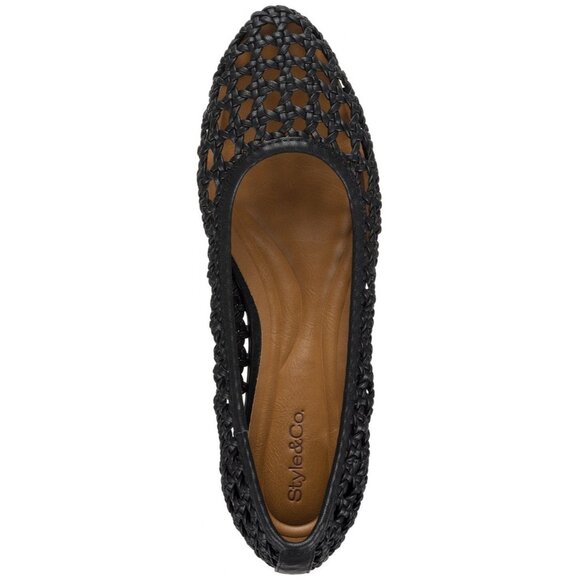 Style & Co Womens Round Toe Slip On Tessa Flat Woven Flats Black Size 7.5M NIB - Picture 3 of 5